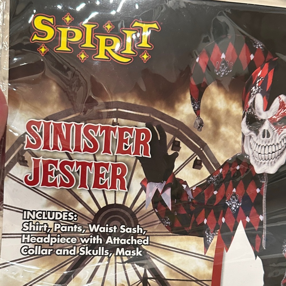 Spirit Halloween Black and Red Jester Costume Child M - Picture 4 of 6